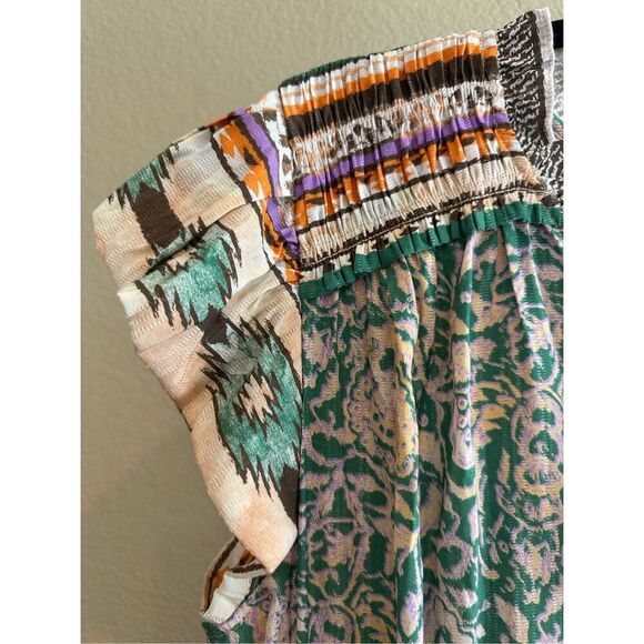 Size XL Anthropologie Current Air Border Print Tiered Midi Dress - Picture 7 of 9